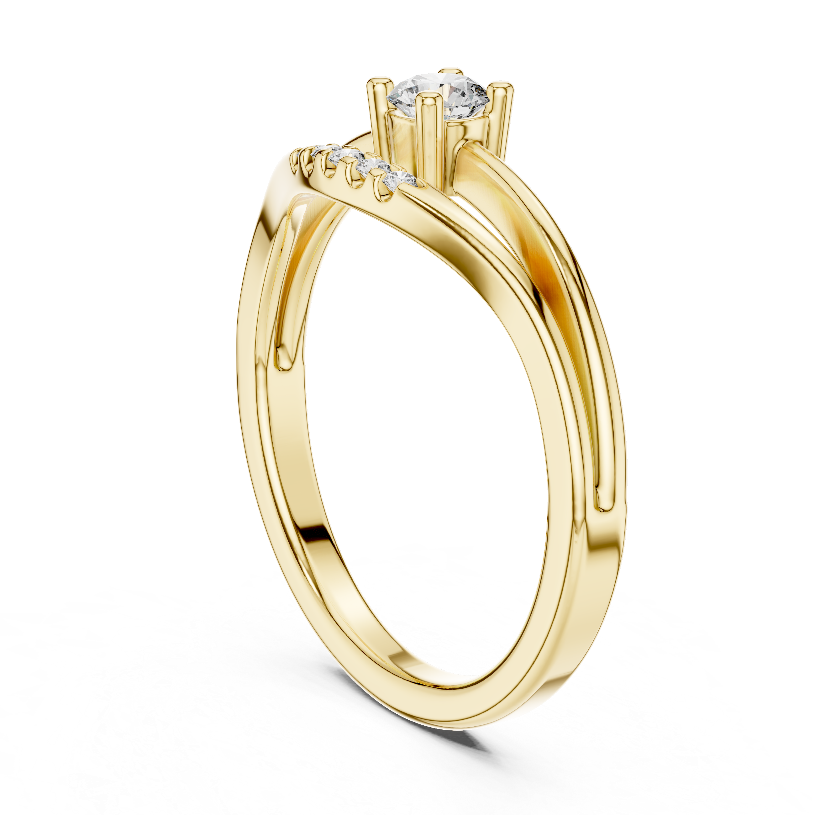 Quenelle Pavé Diamond Ring