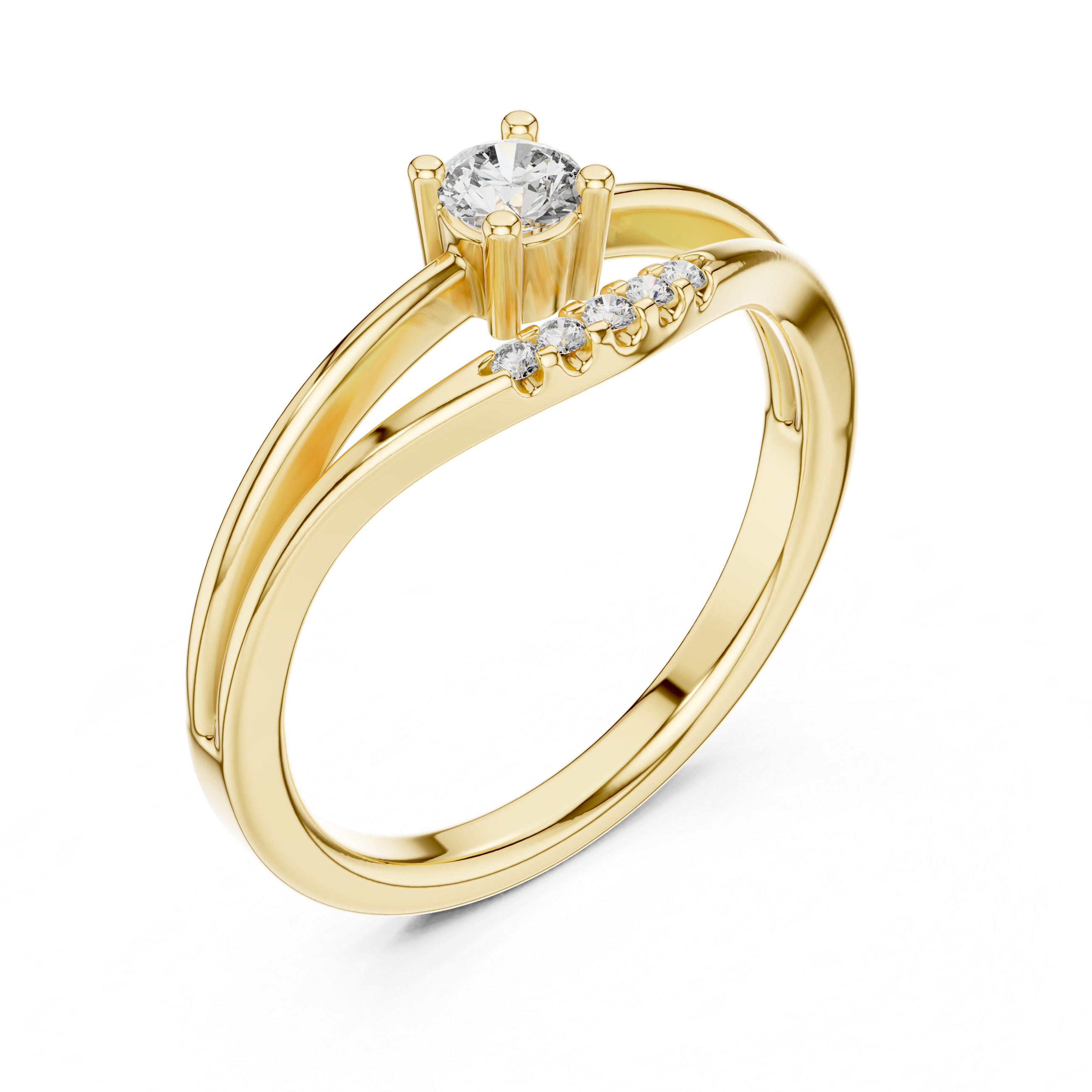 Quenelle Pavé Diamond Ring
