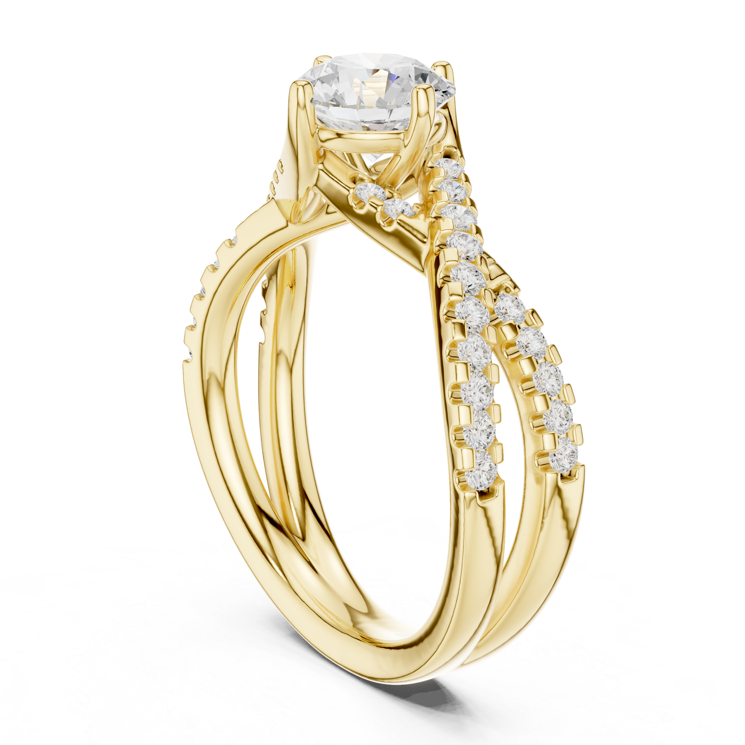 Celestial Twist Solitaire Diamond Ring