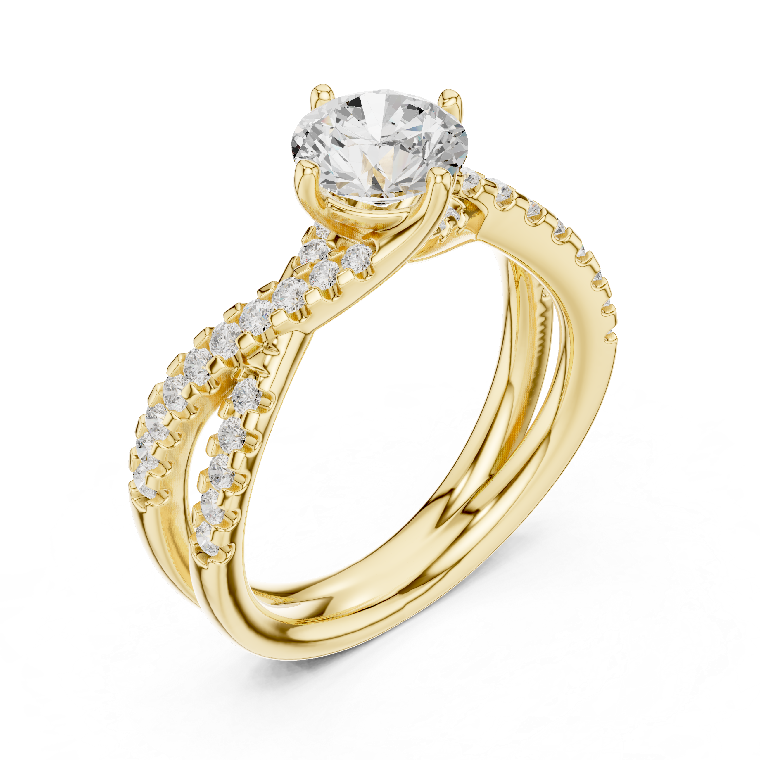 Celestial Twist Solitaire Diamond Ring