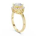 Feathered Crown Diamond Ring