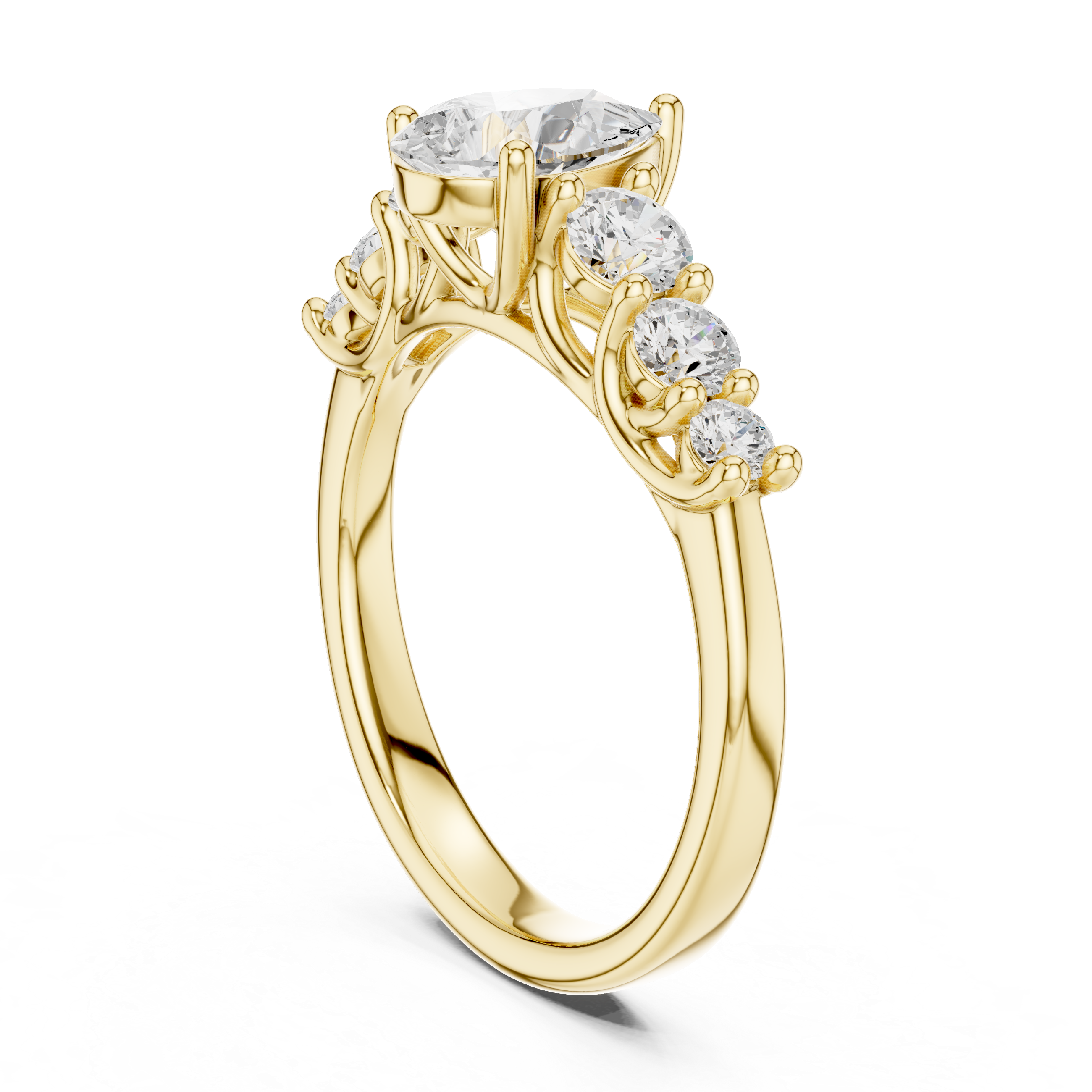 Sculpted Edge Eternity Diamond Ring