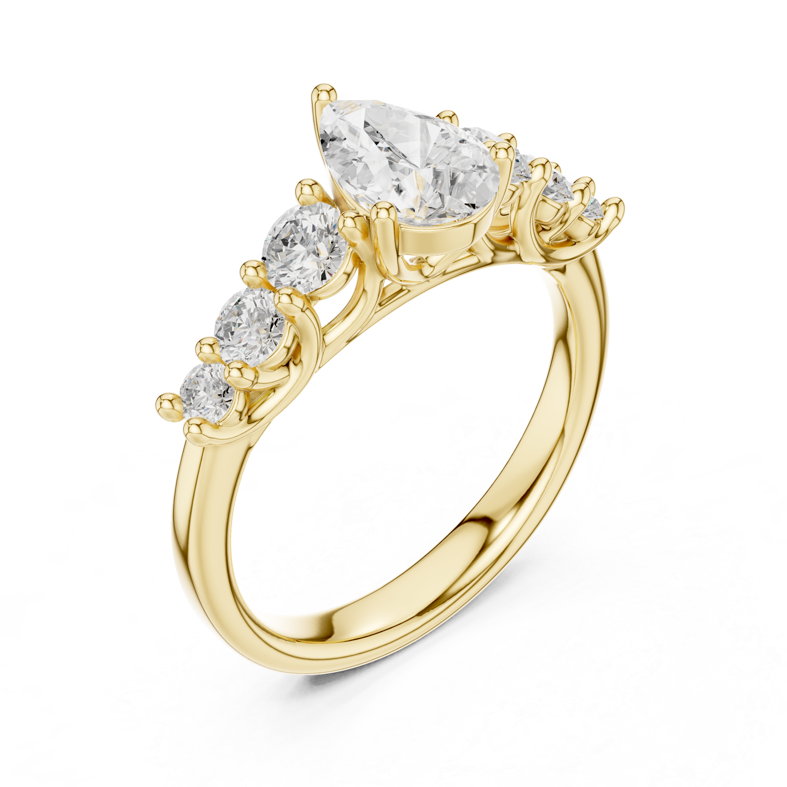 Sculpted Edge Eternity Diamond Ring