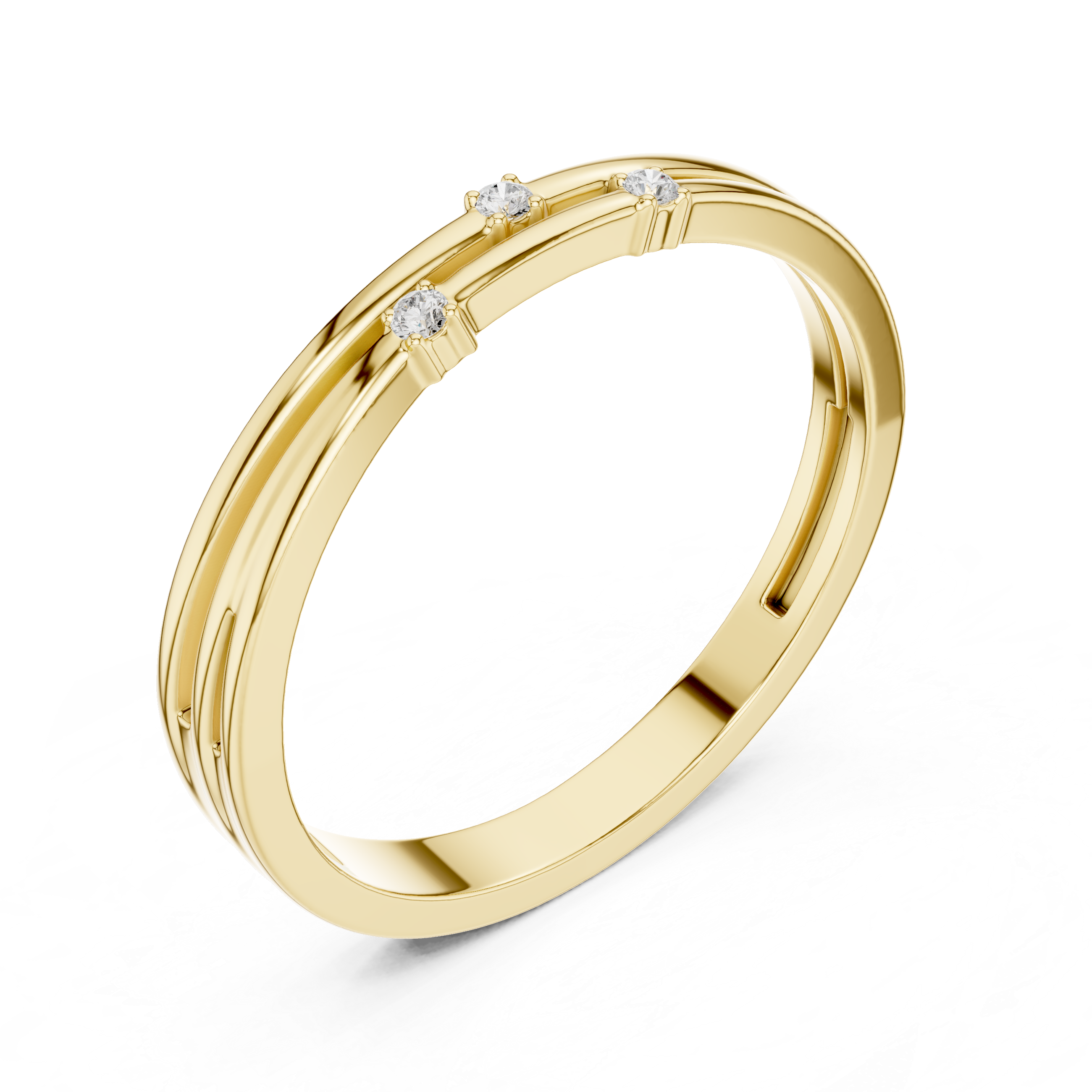 Floral Pavé Solitaire Diamond Ring