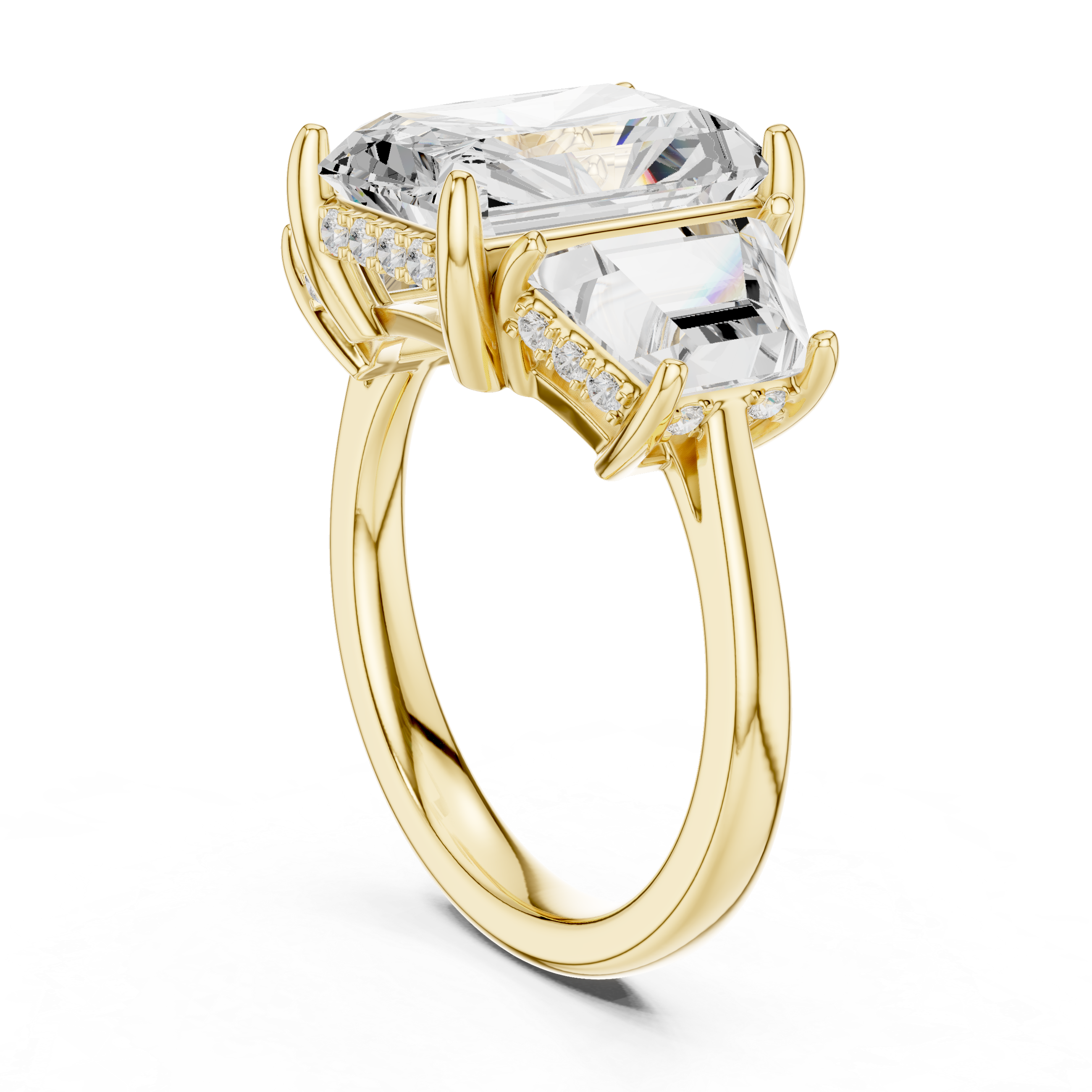 Textured Halo Diamond Ring