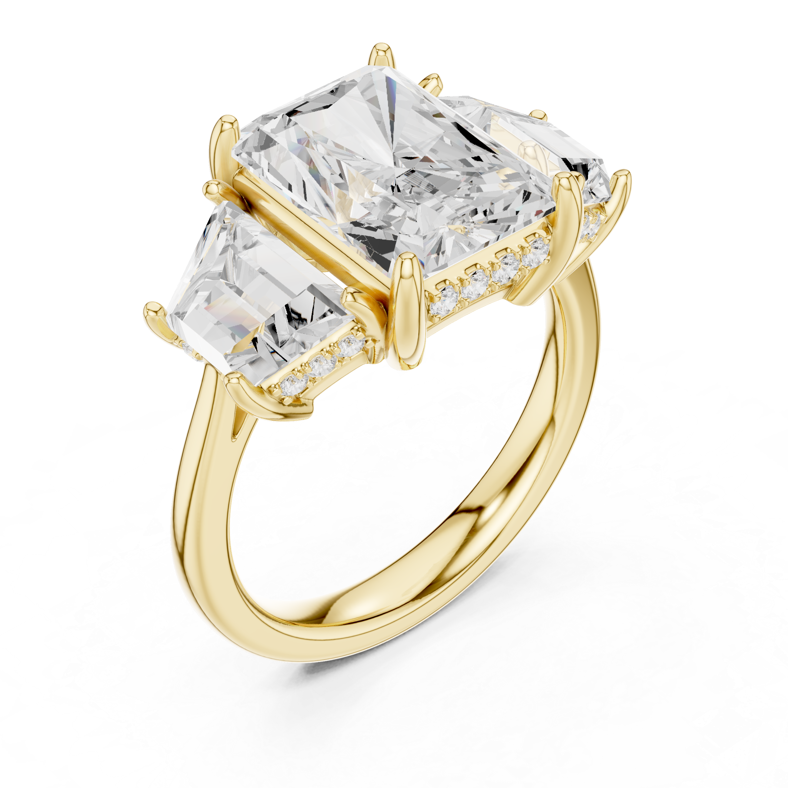 Textured Halo Diamond Ring