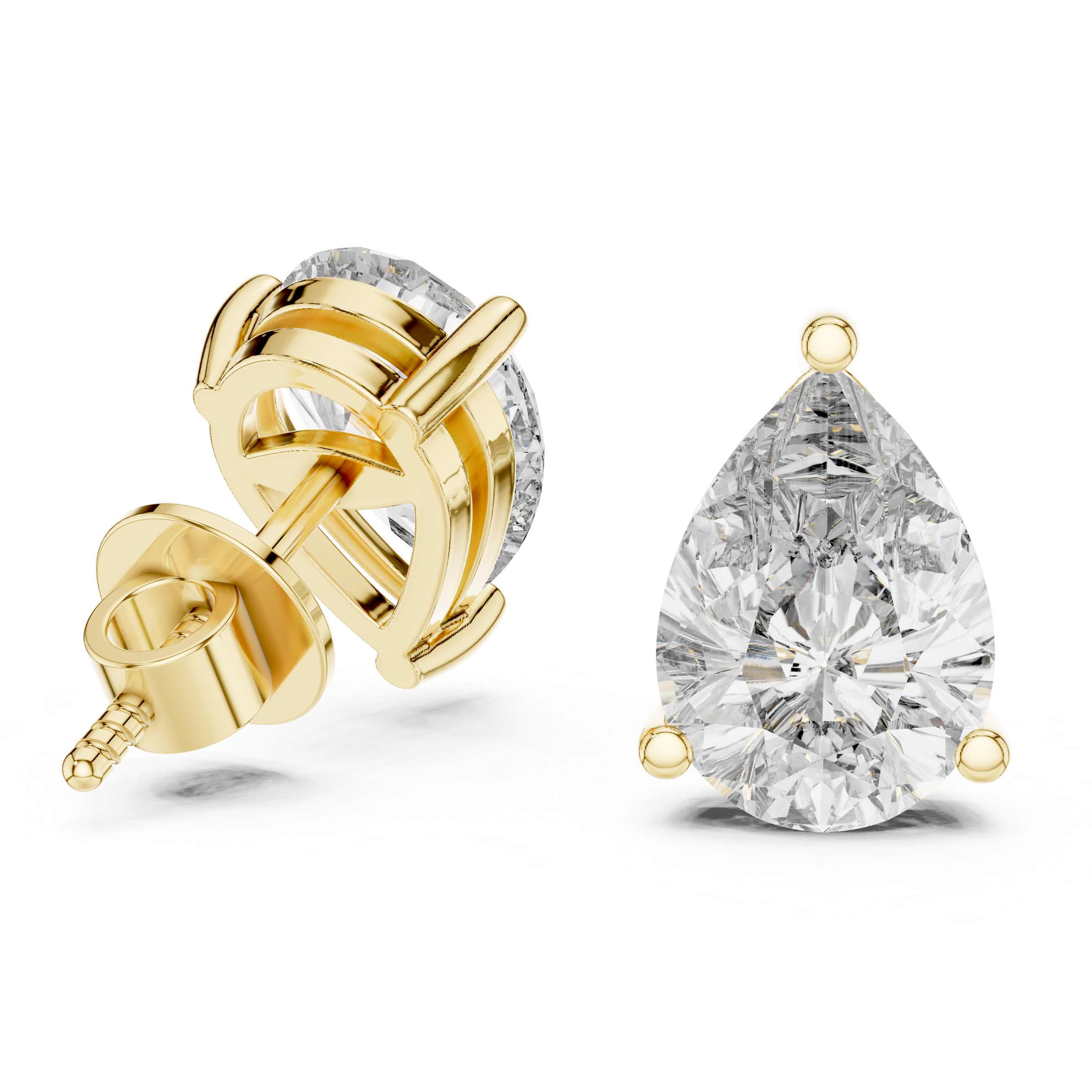 Pear Diamond Stud Earring