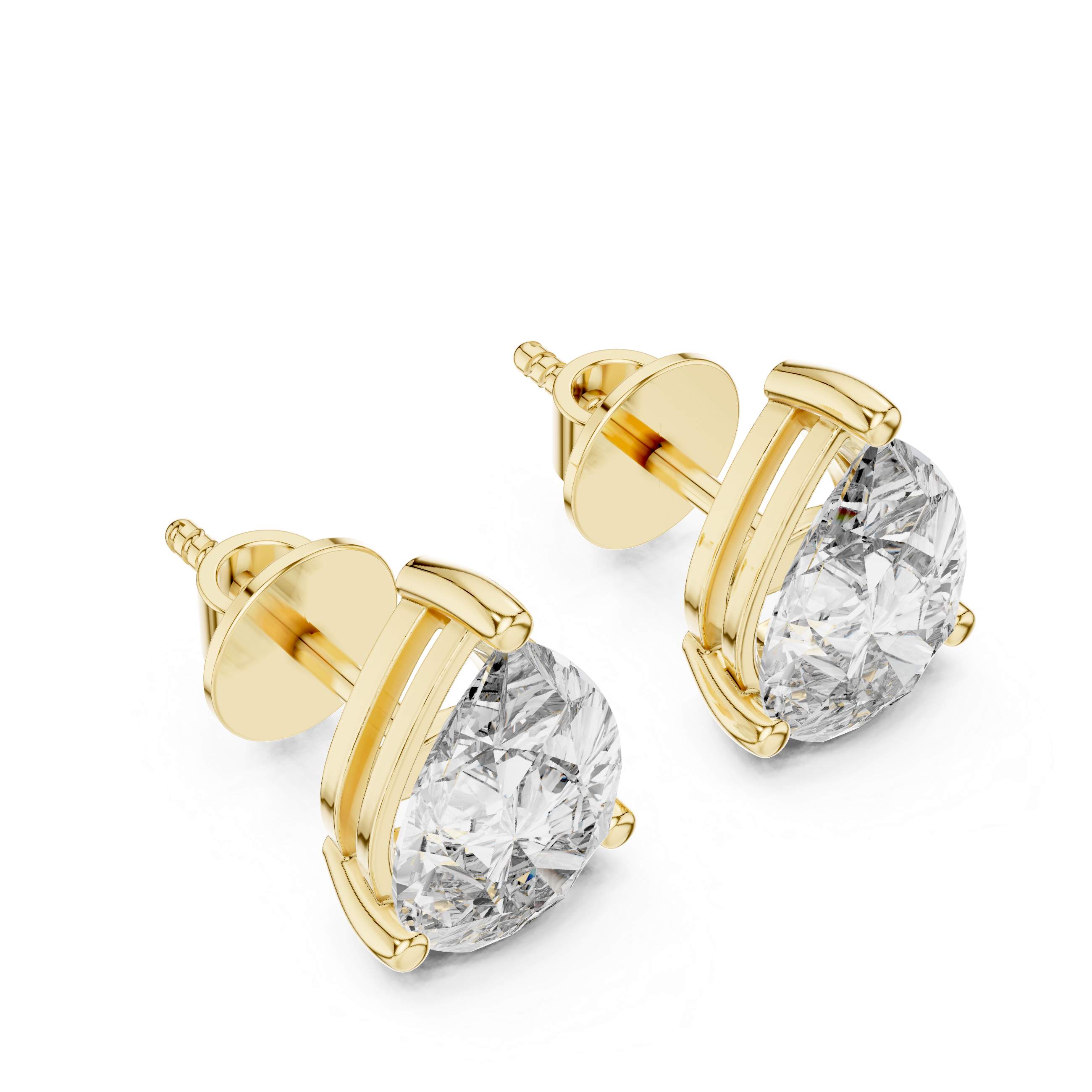 Pear Diamond Stud Earring