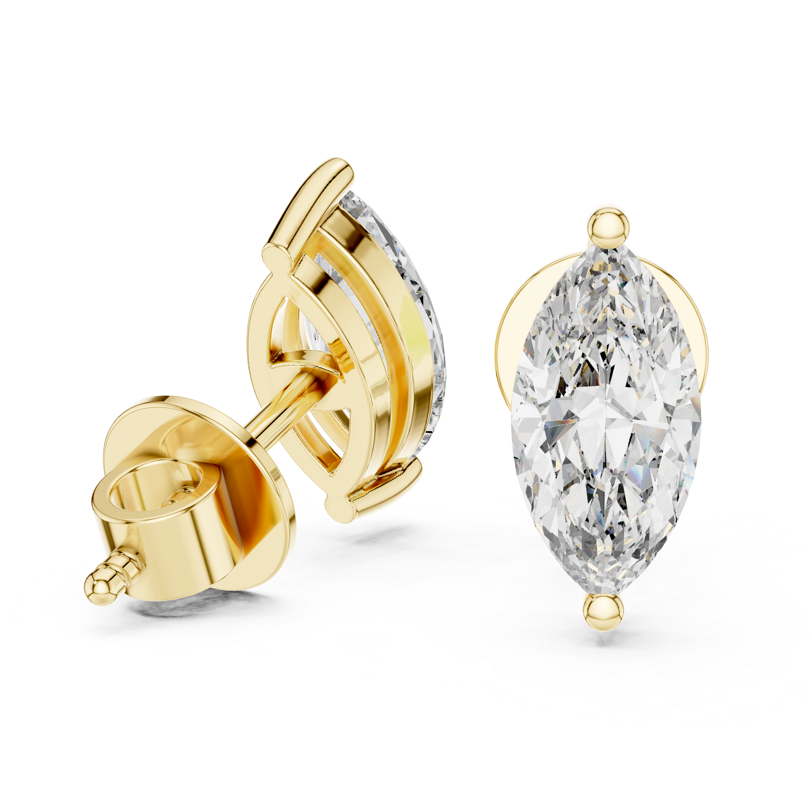 Marquise Diamond Stud Earring
