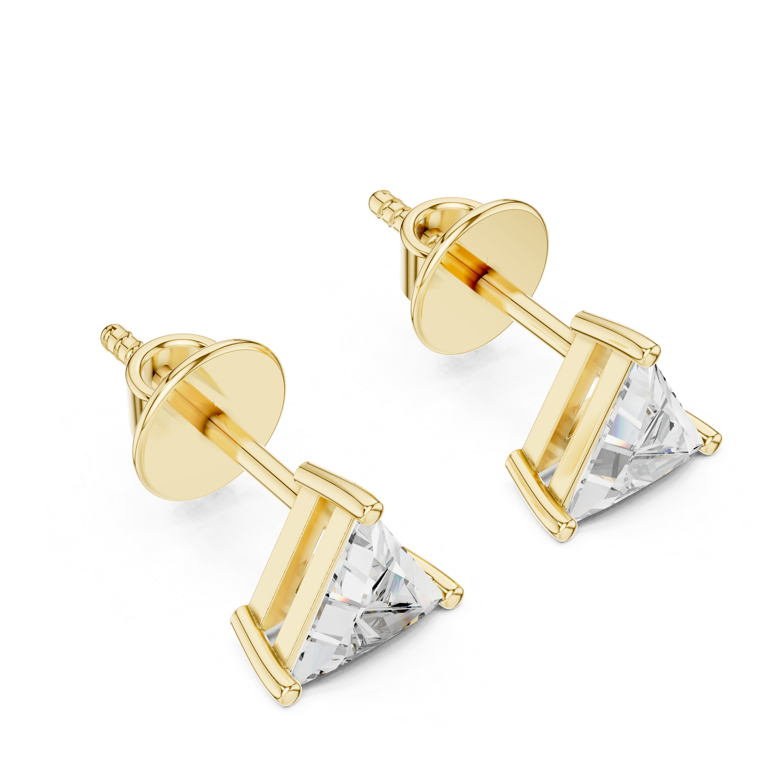 Triangle Diamond Stud Earring