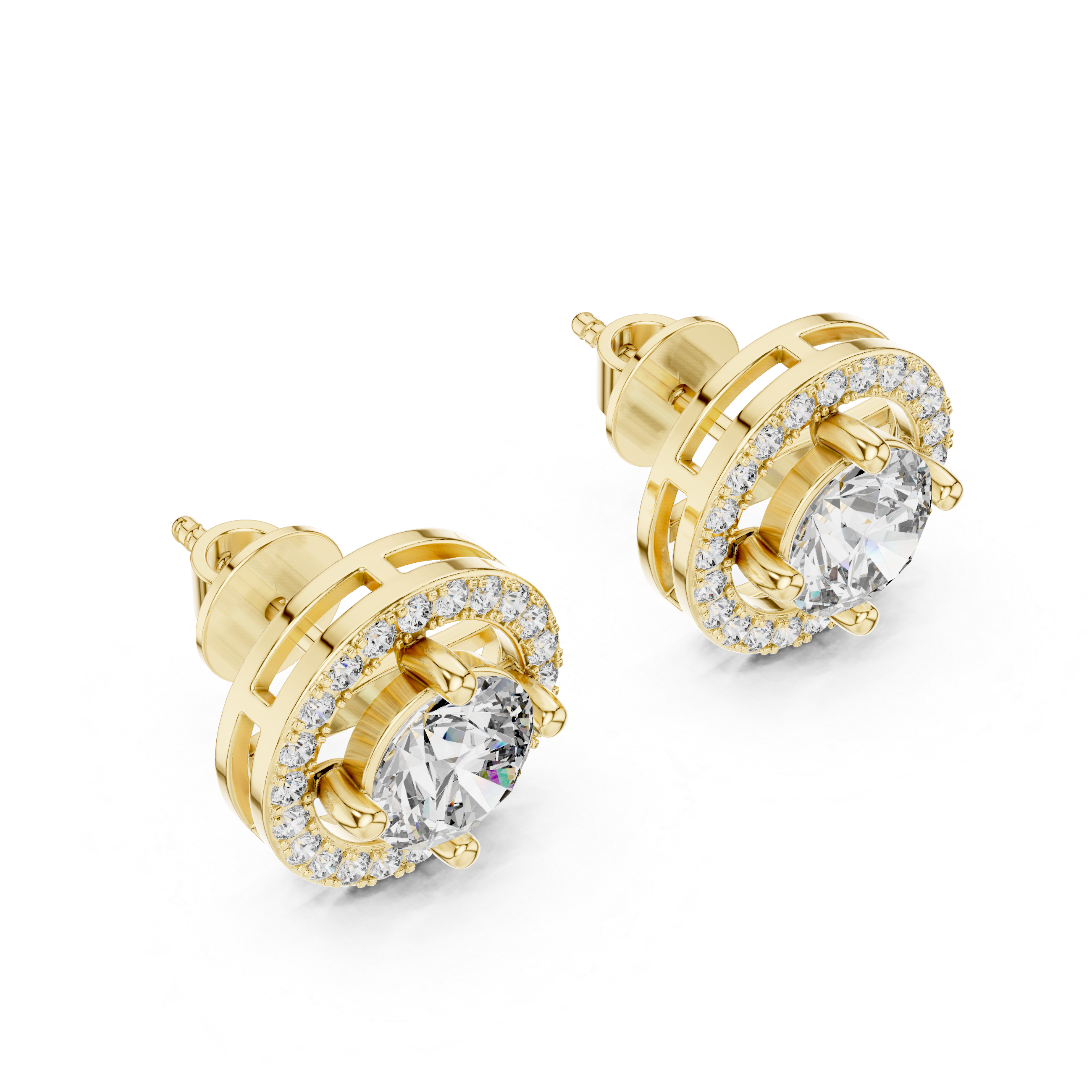Zira Siamond Double Halo Stud Earring