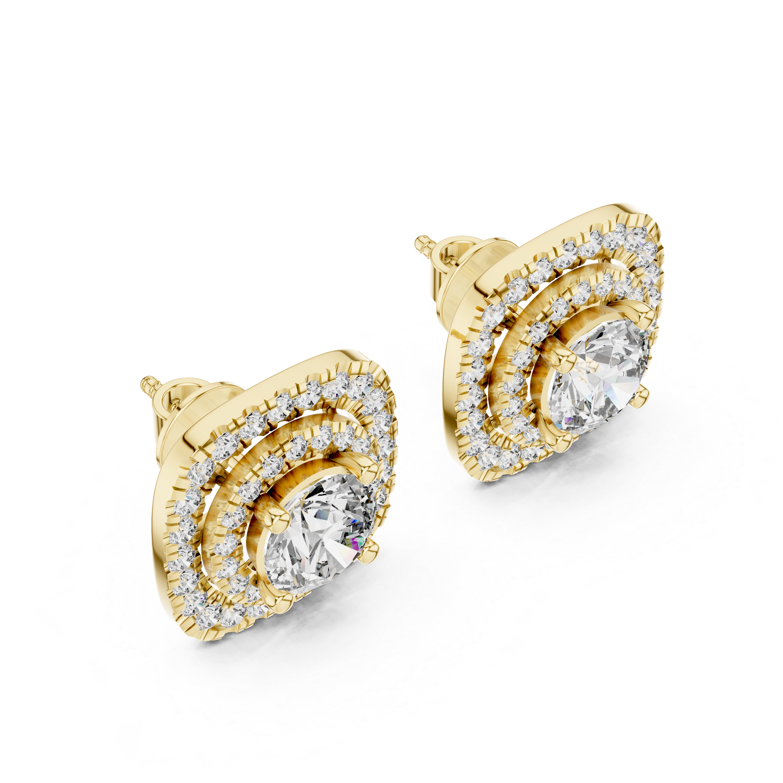 Orin Diamond Hexagon Halo Stud Earring