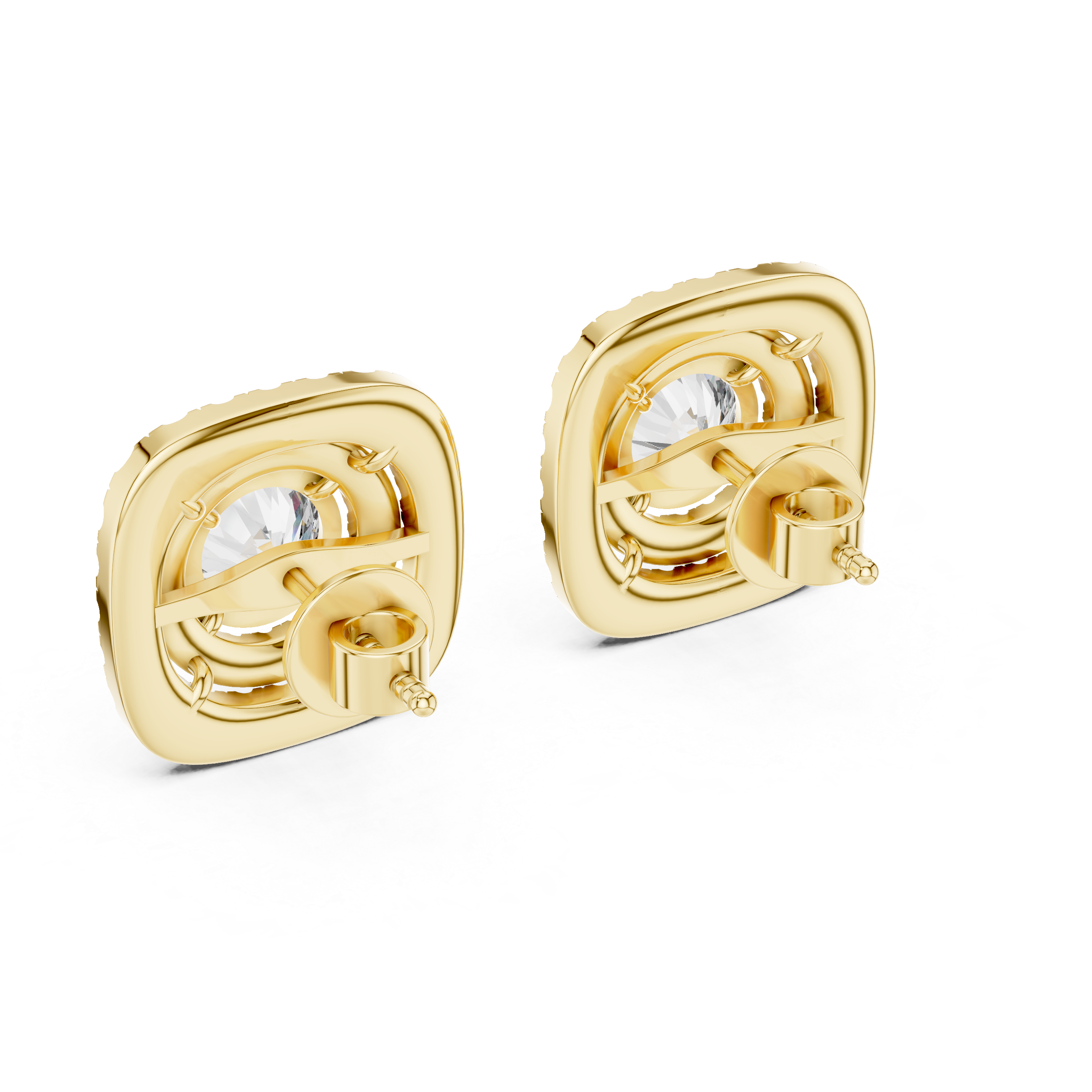 Orin Diamond Hexagon Halo Stud Earring