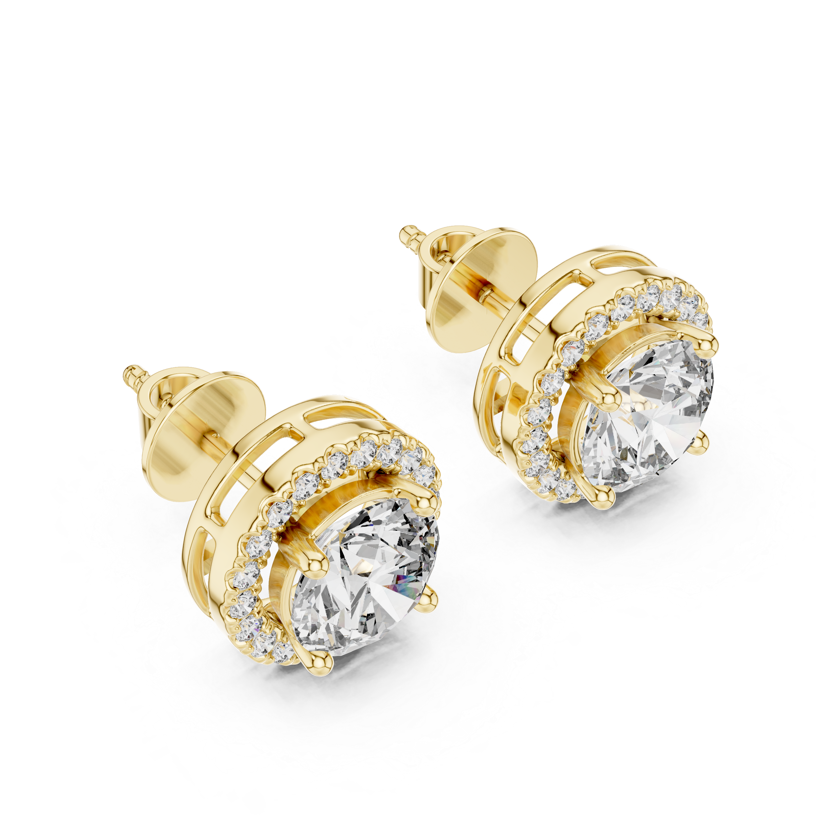Veya Diamod Swirl Stud Earring