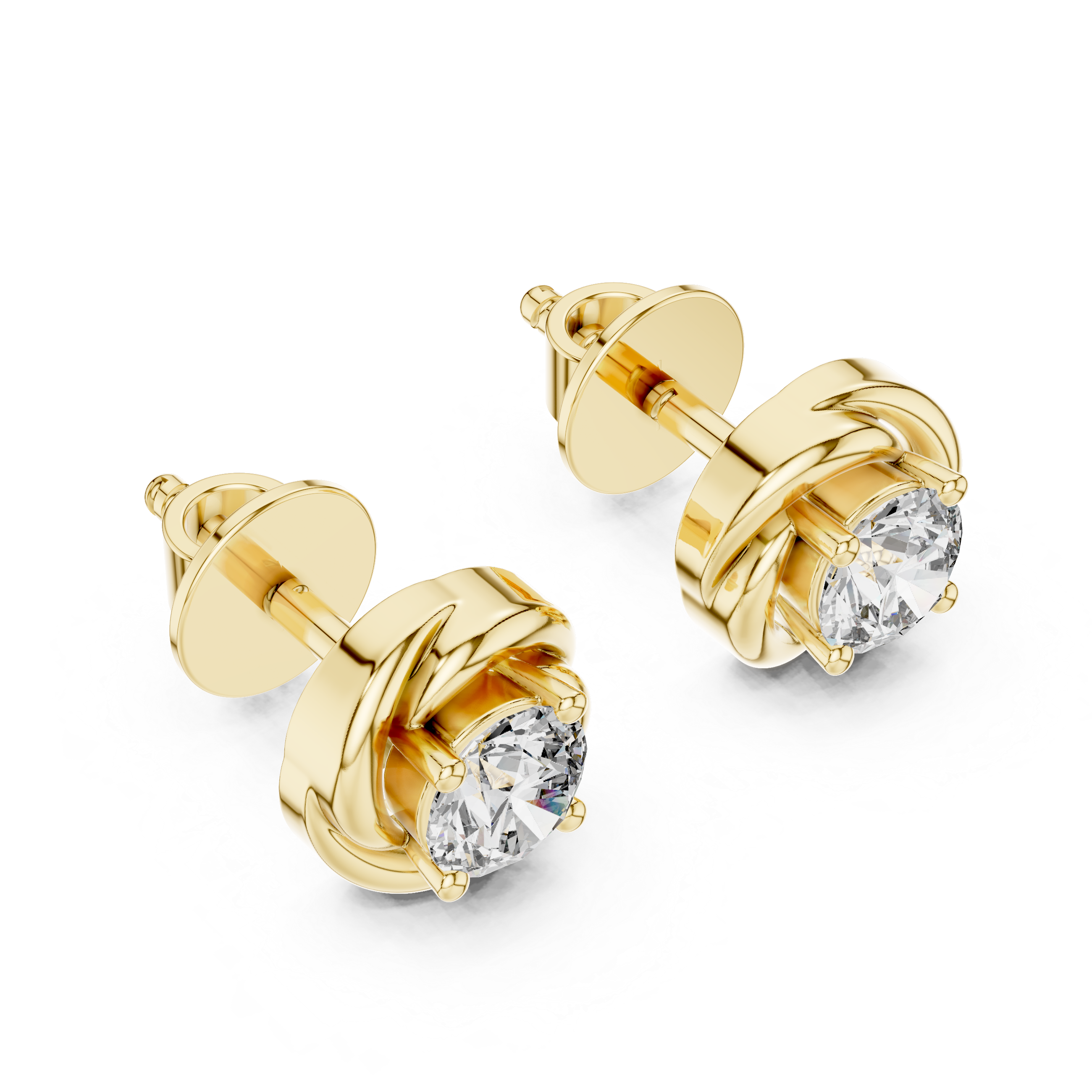 Veya Diamod Swirl Stud Earrings