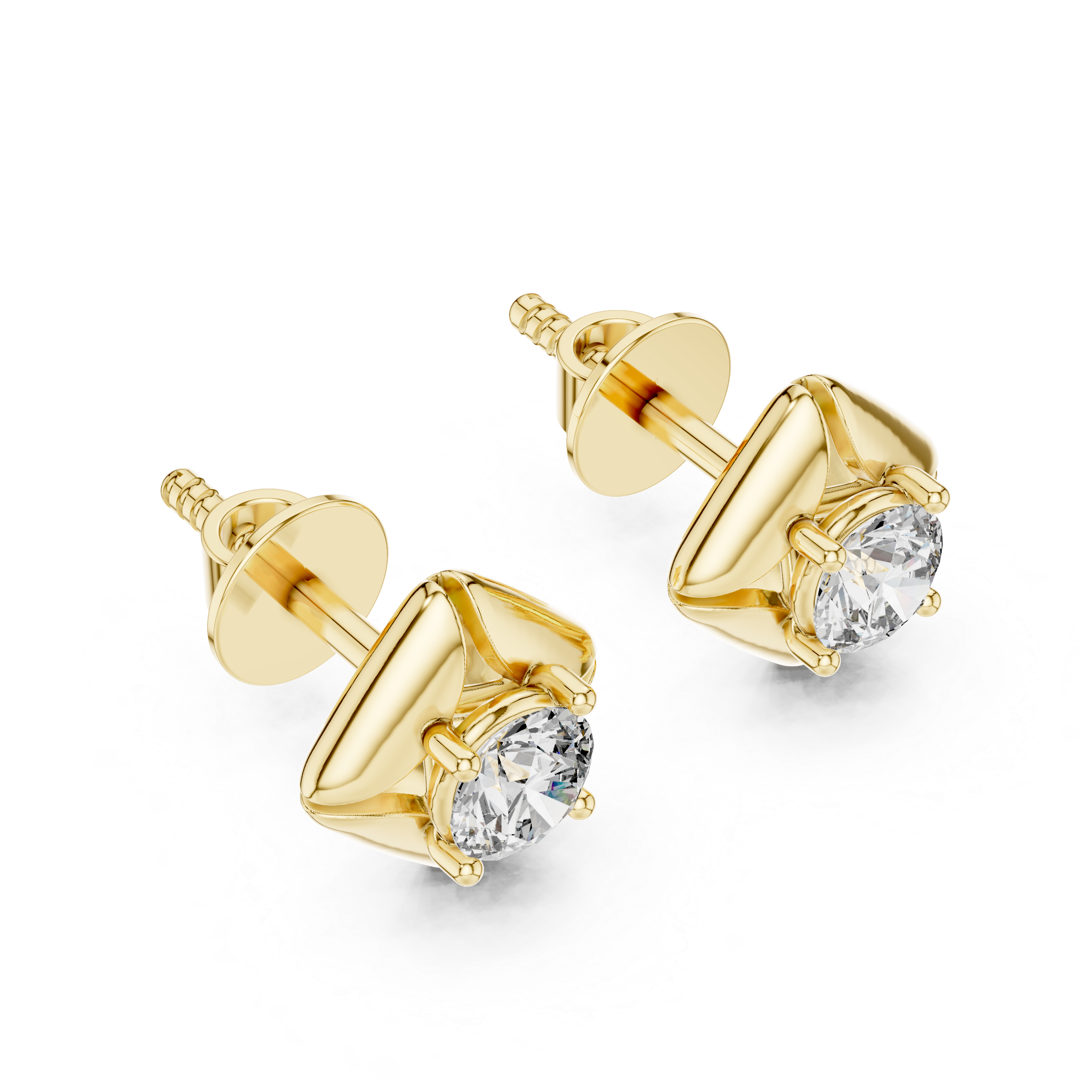Petal Diamond Stud Earring