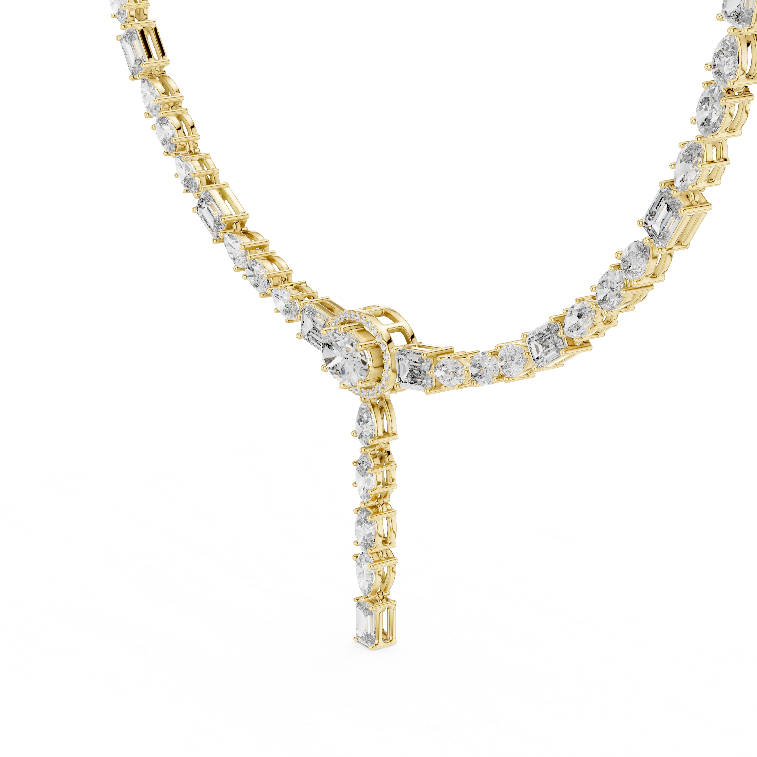 Royal Drop Halo Necklace