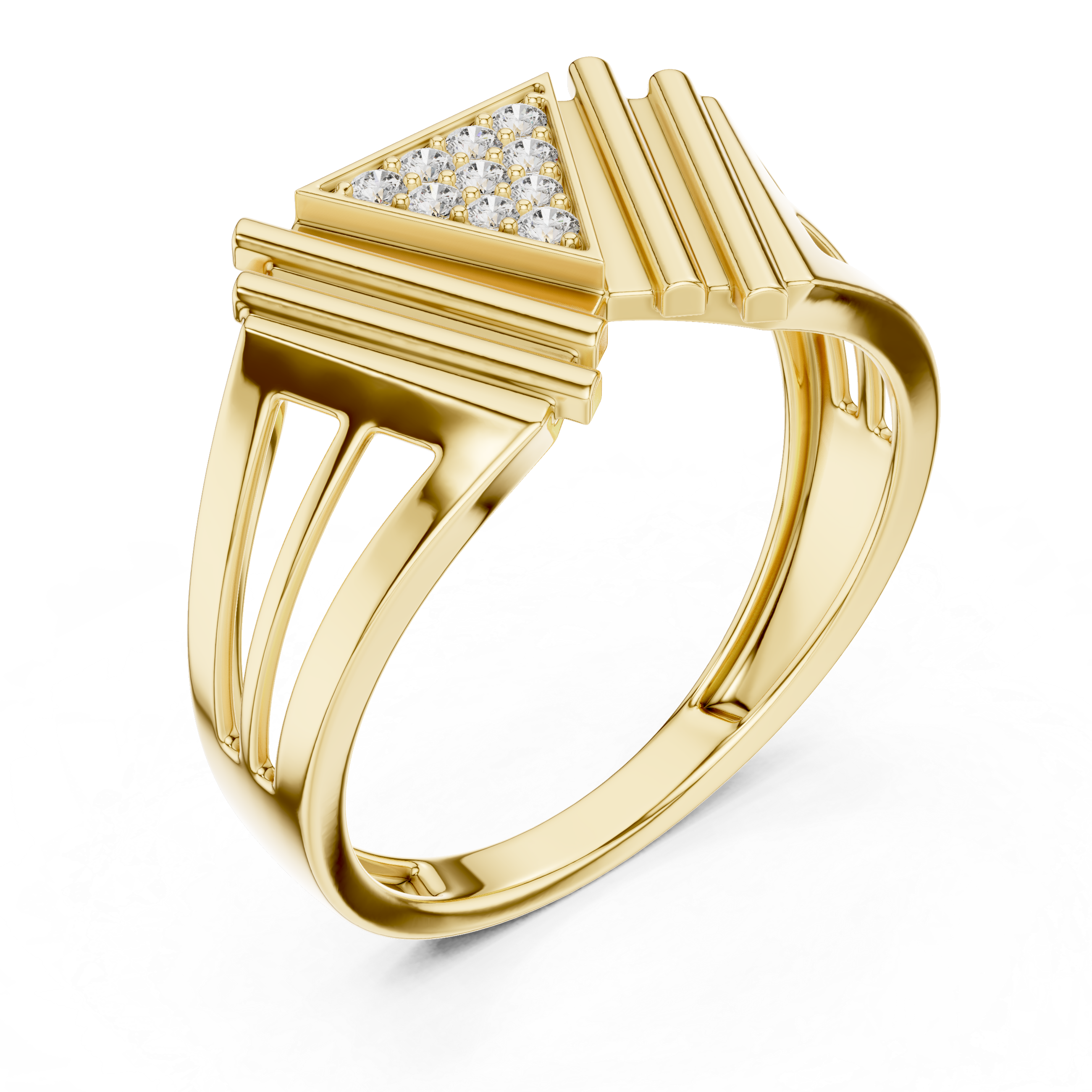 Chevron Ridge Diamond Ring