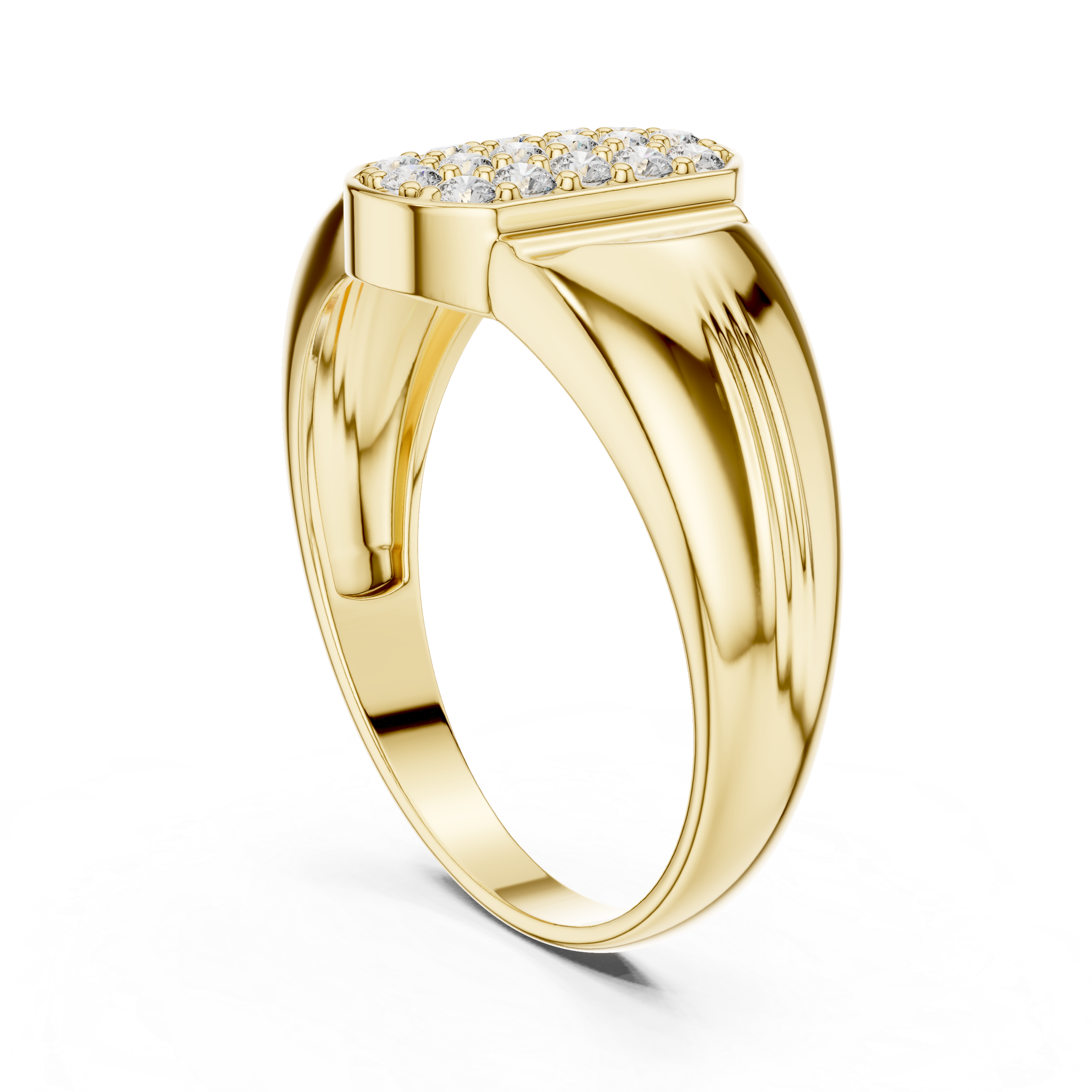 Center Block Diamond Ring