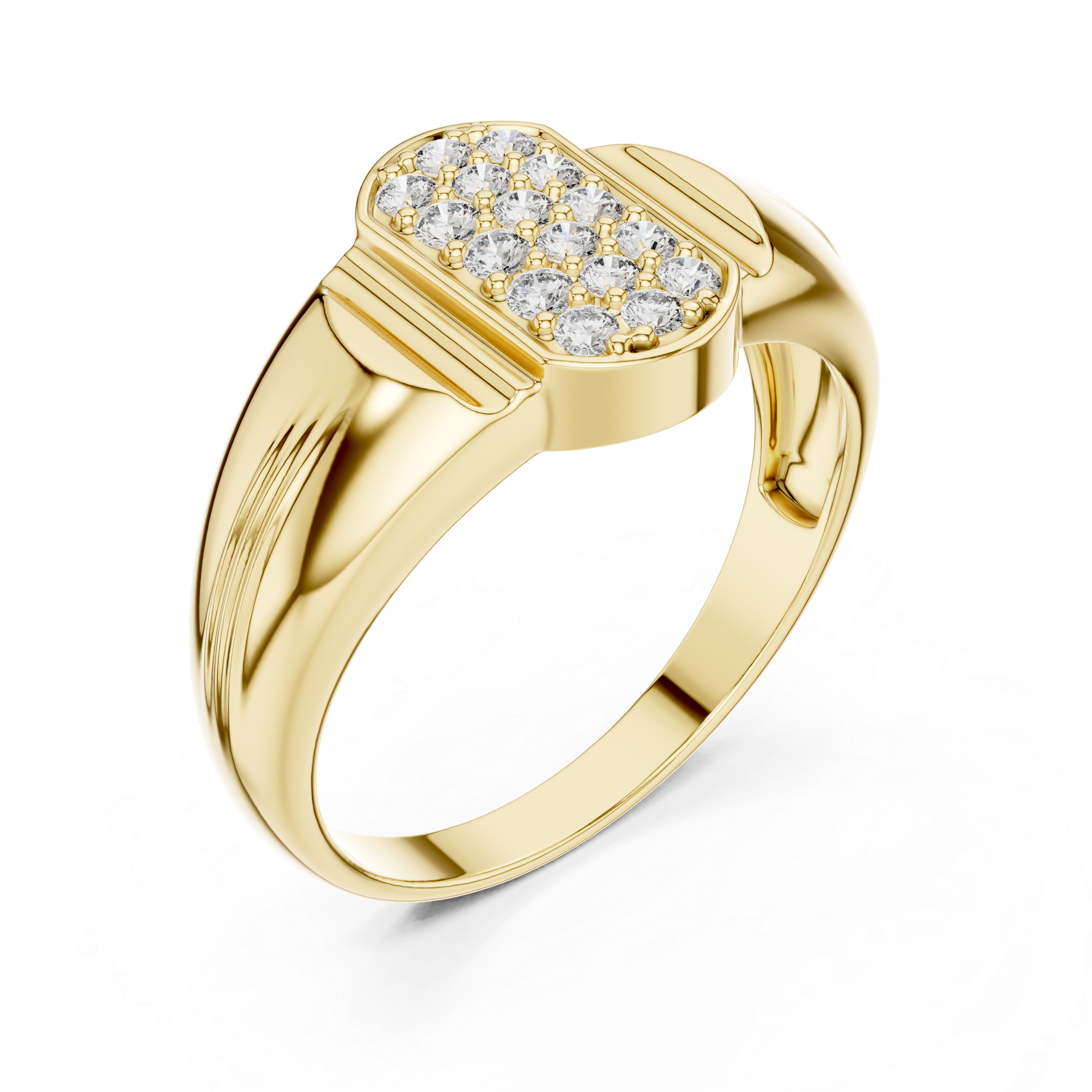 Center Block Diamond Ring