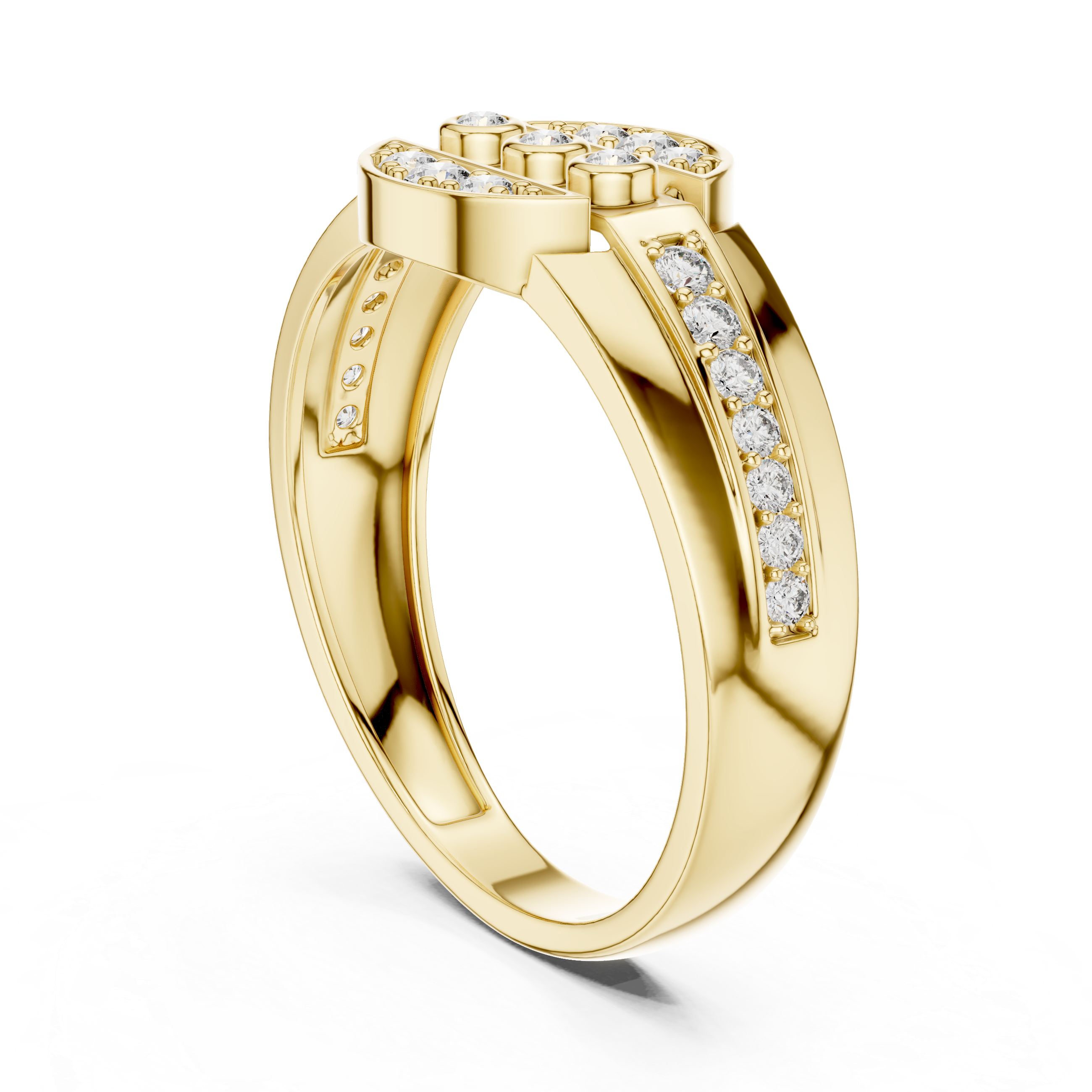 Oval Crest Diamond Ring