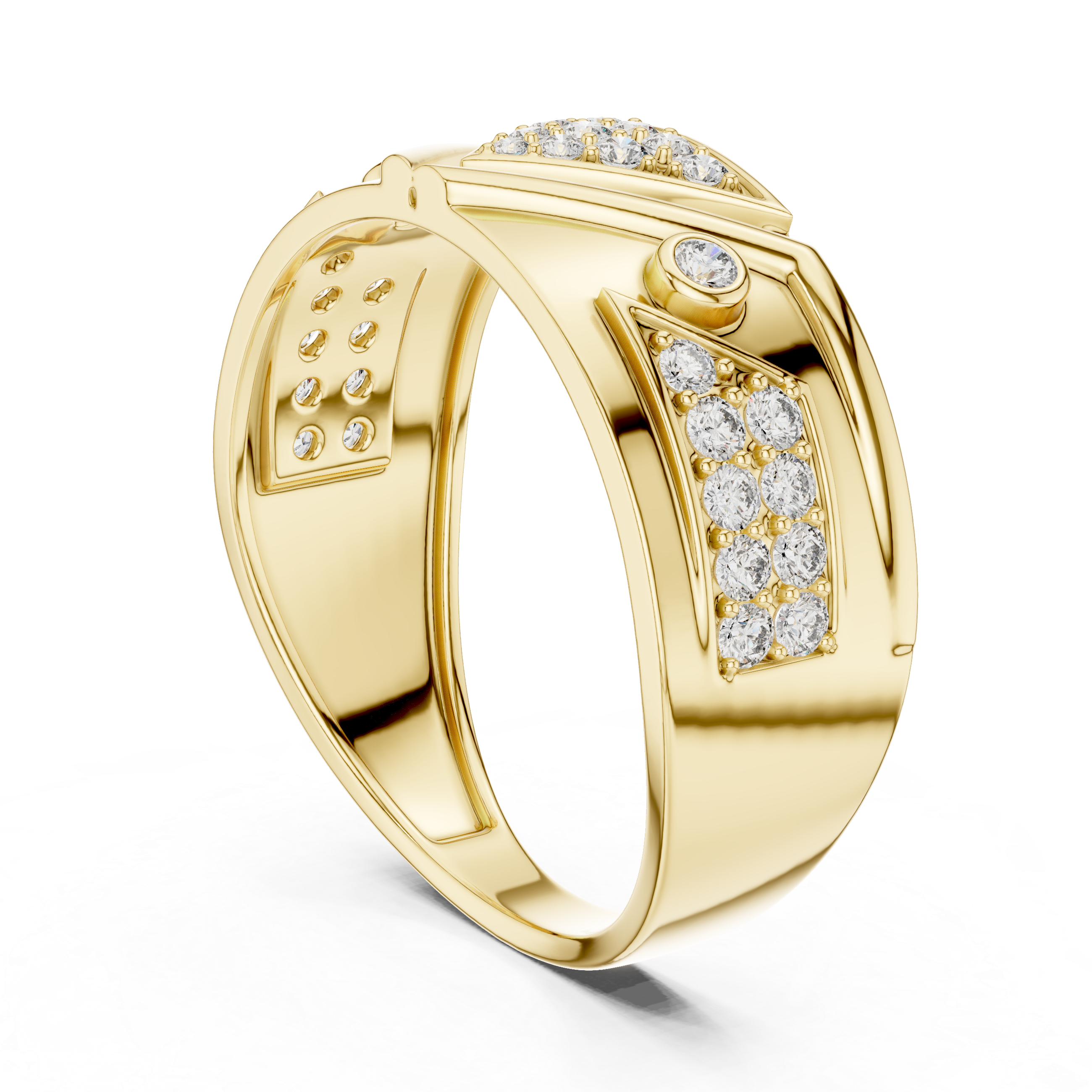 Chevron Flow Diamond Ring