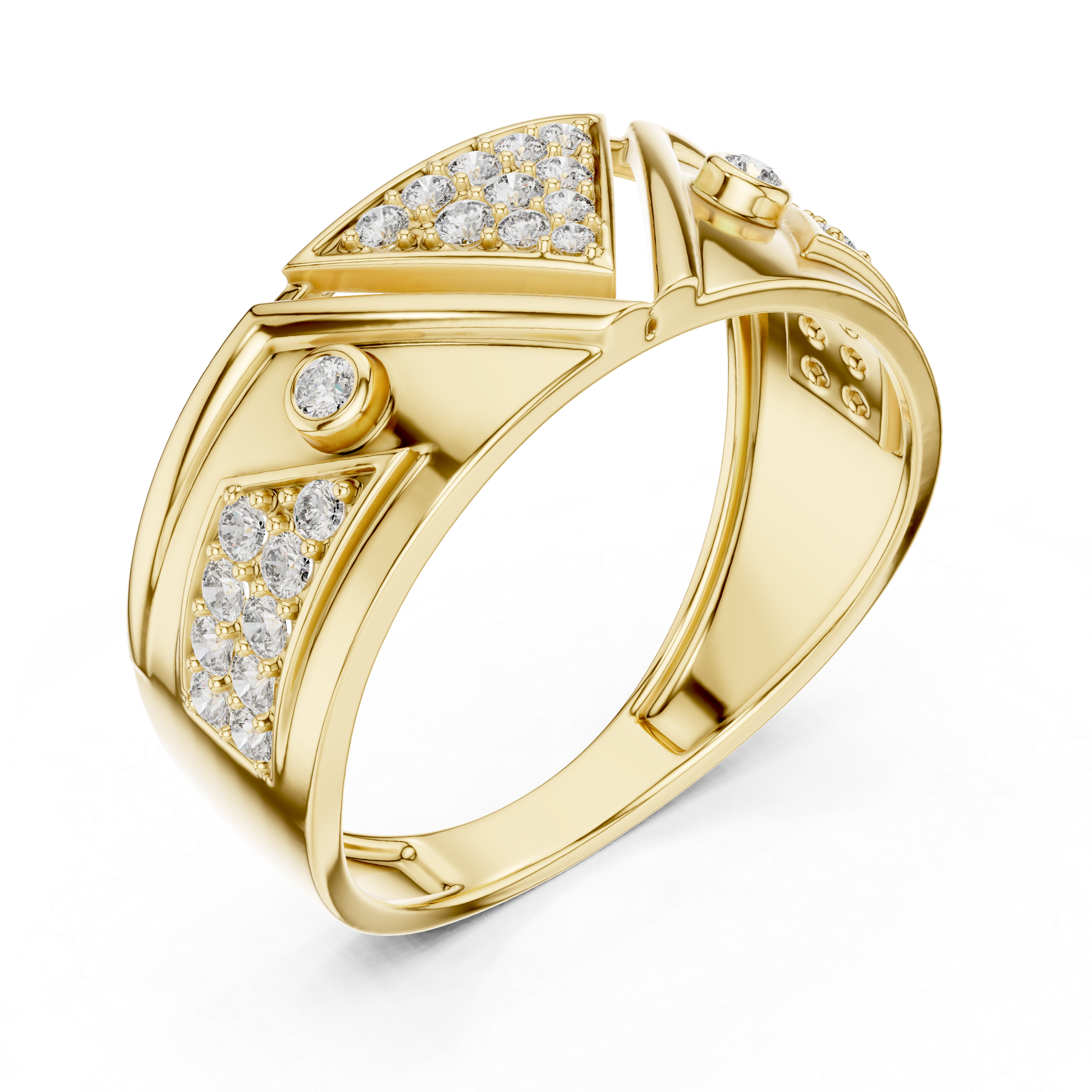 Chevron Flow Diamond Ring