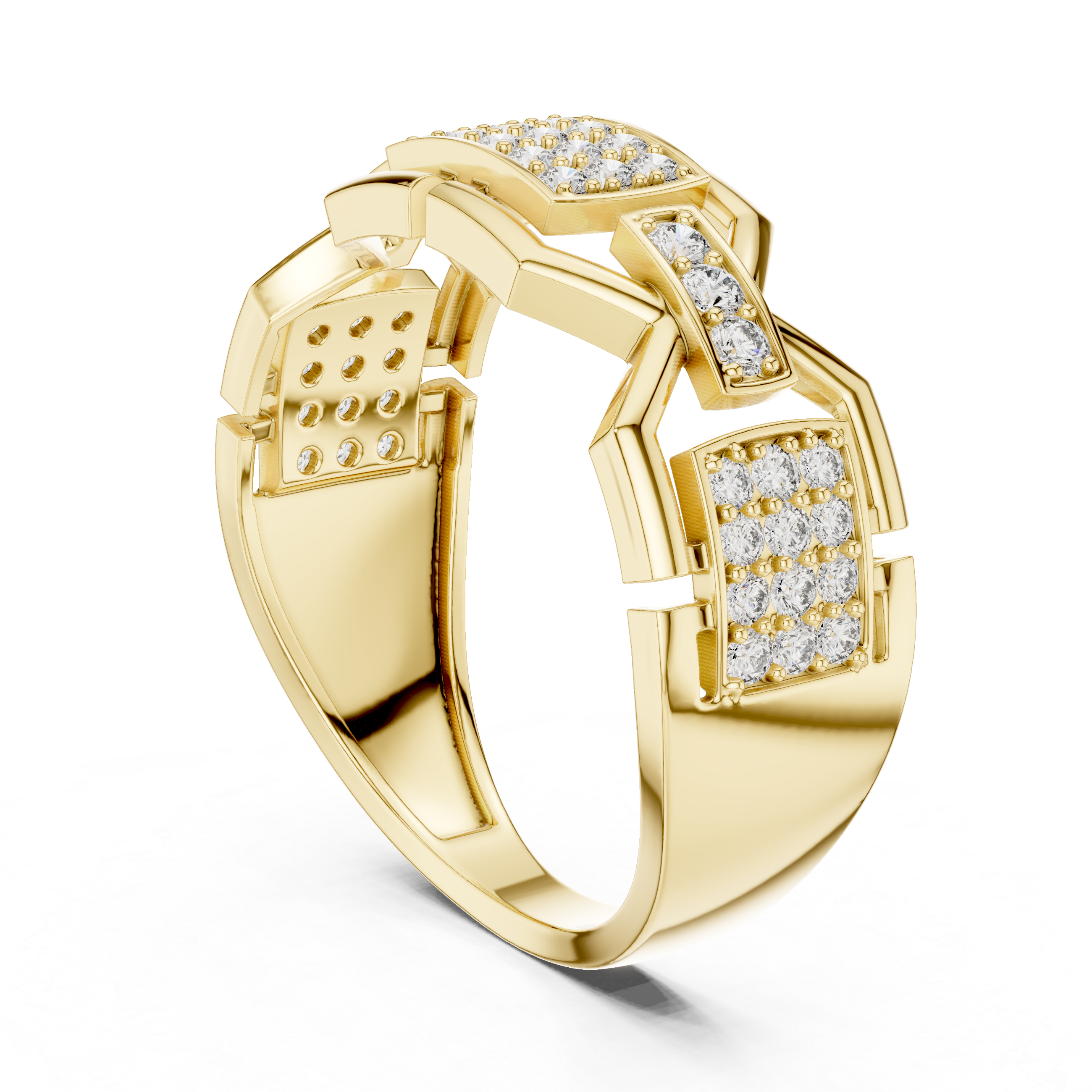 Dual Panel Diamond Ring