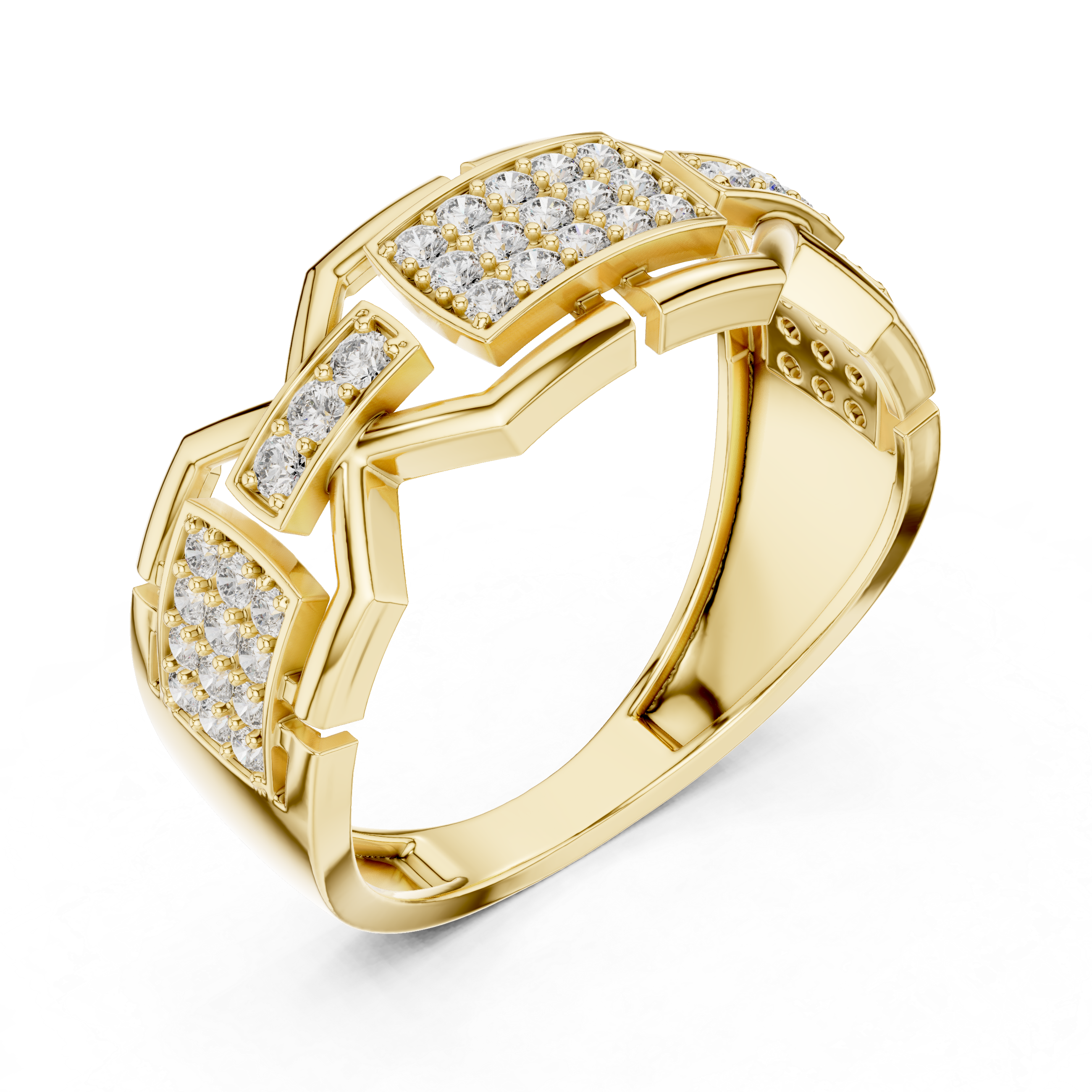 Dual Panel Diamond Ring