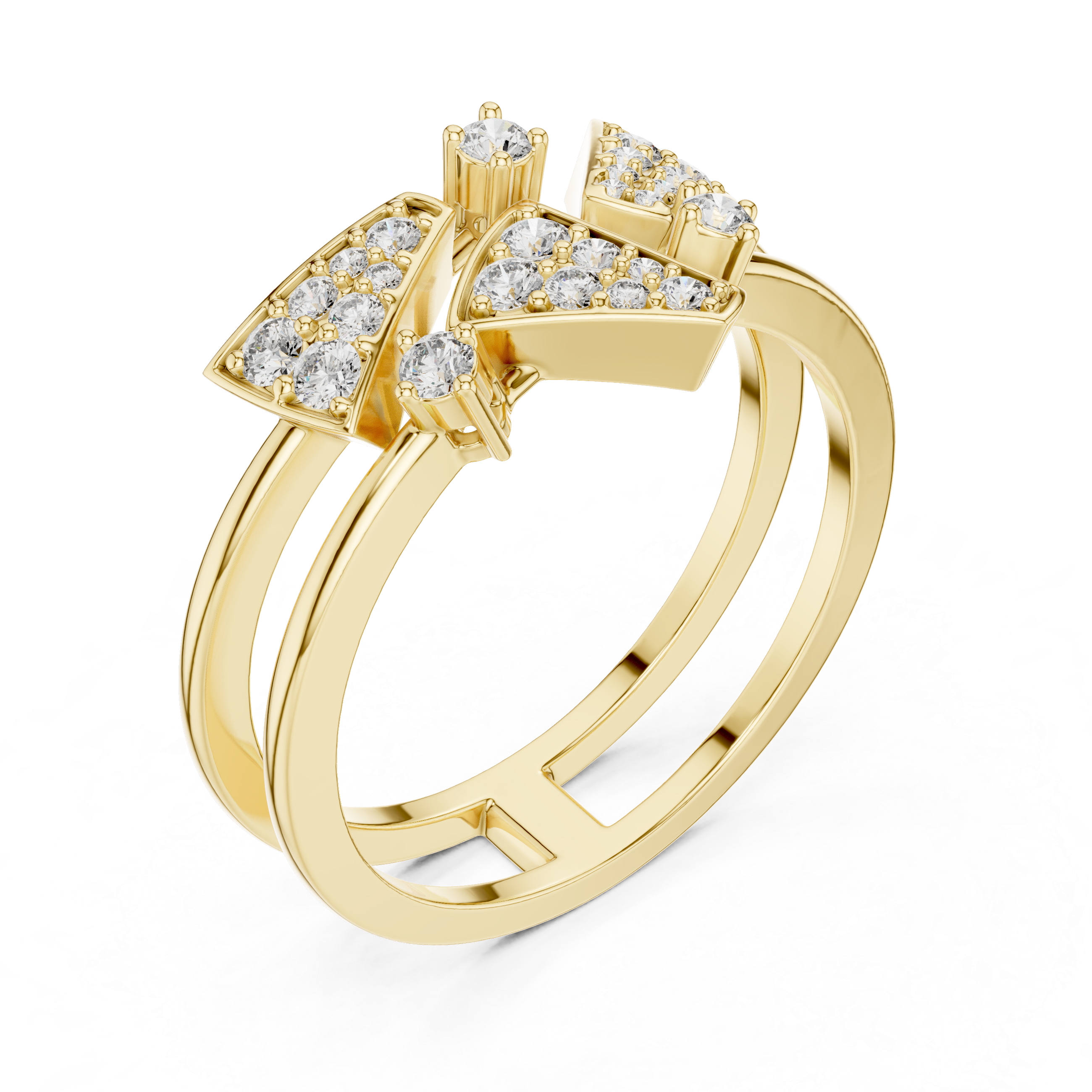 Ornate Crest Diamond Ring