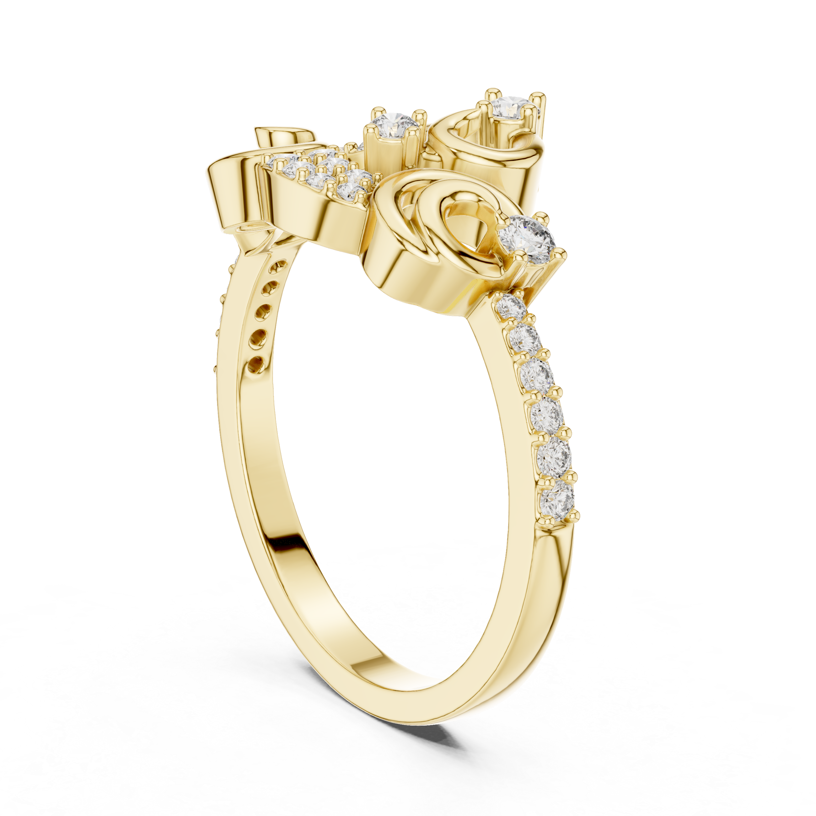 Diamond Frame Solitaire Ring