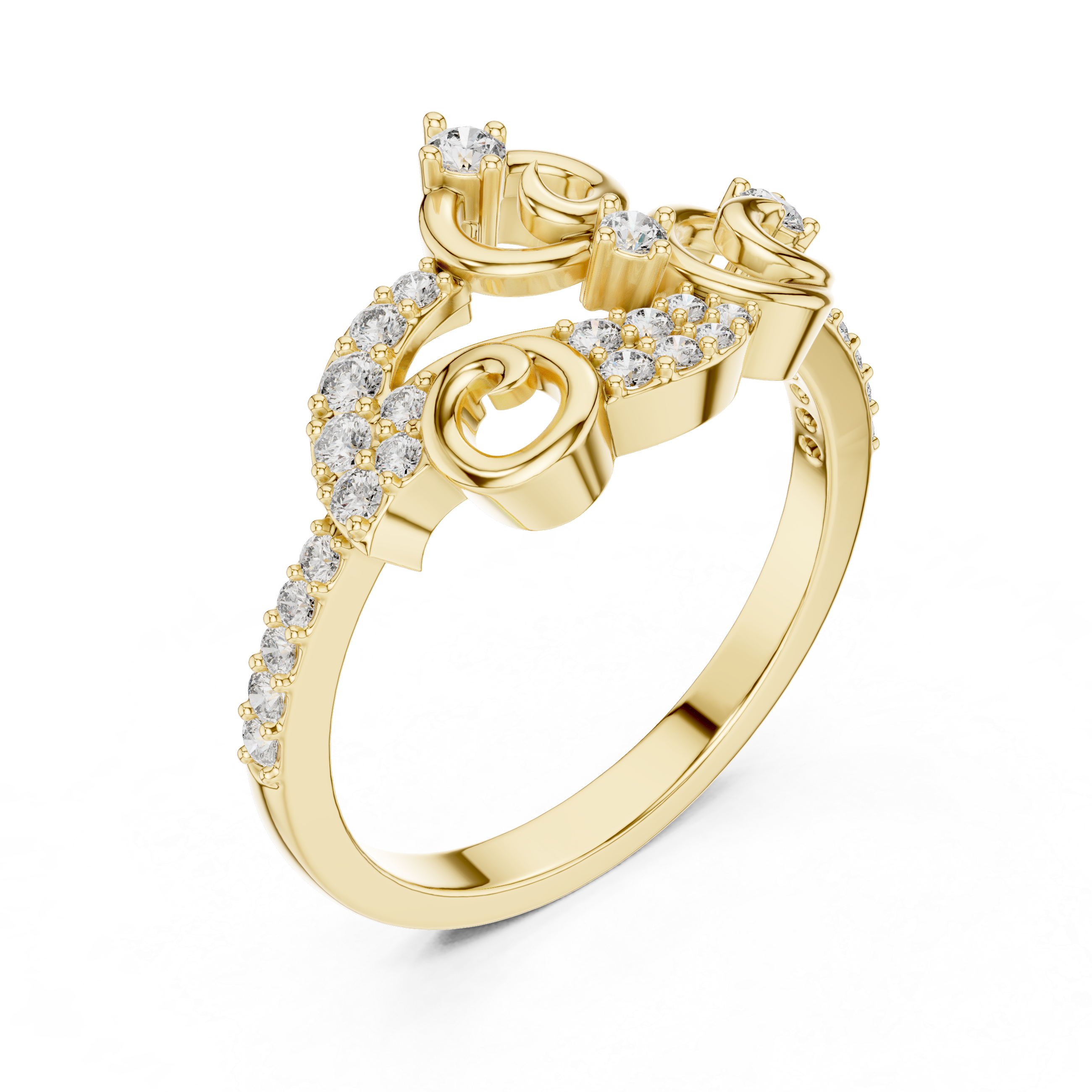 Diamond Frame Solitaire Ring