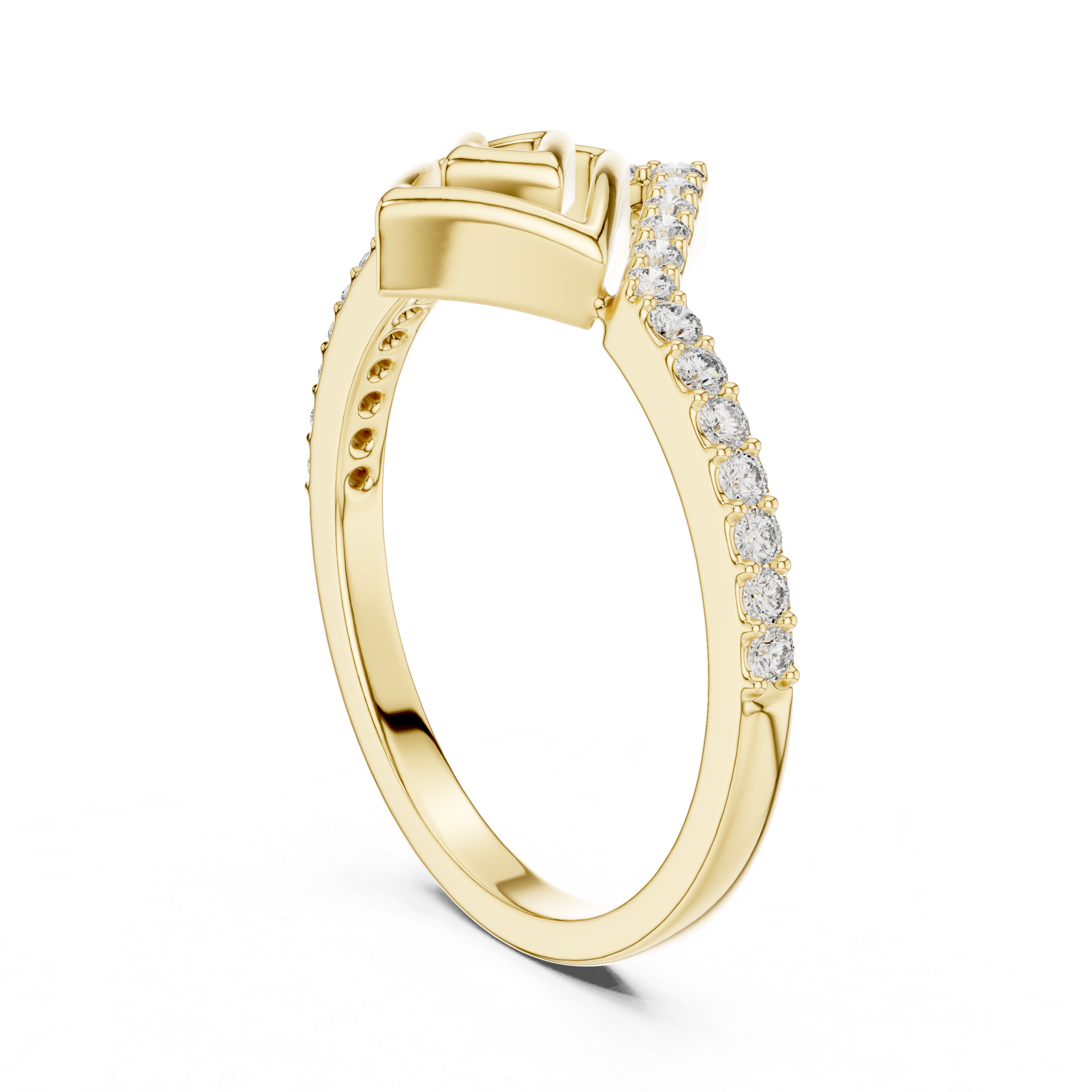 Twist Link Diamond Ring