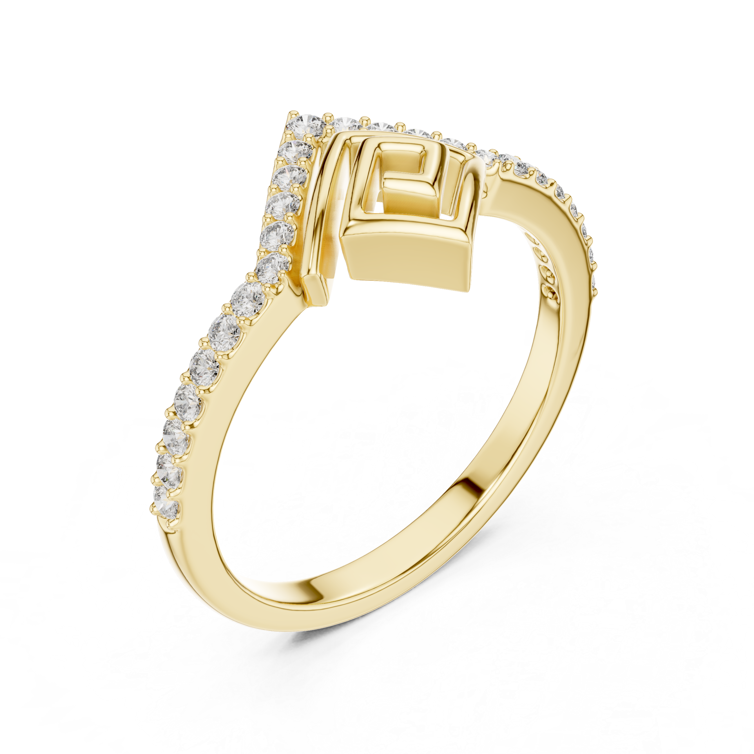 Twist Link Diamond Ring