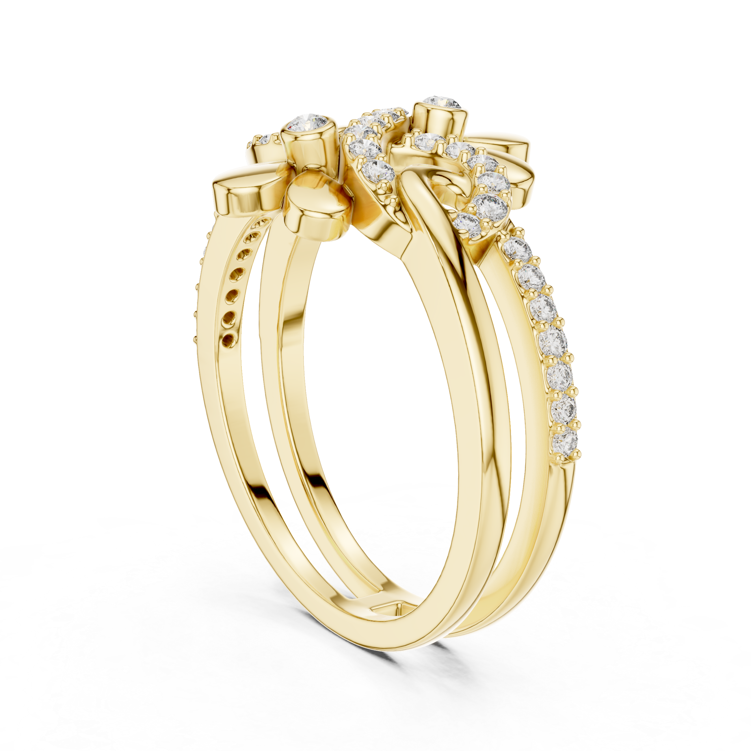 Chevron Leaf Diamond Ring