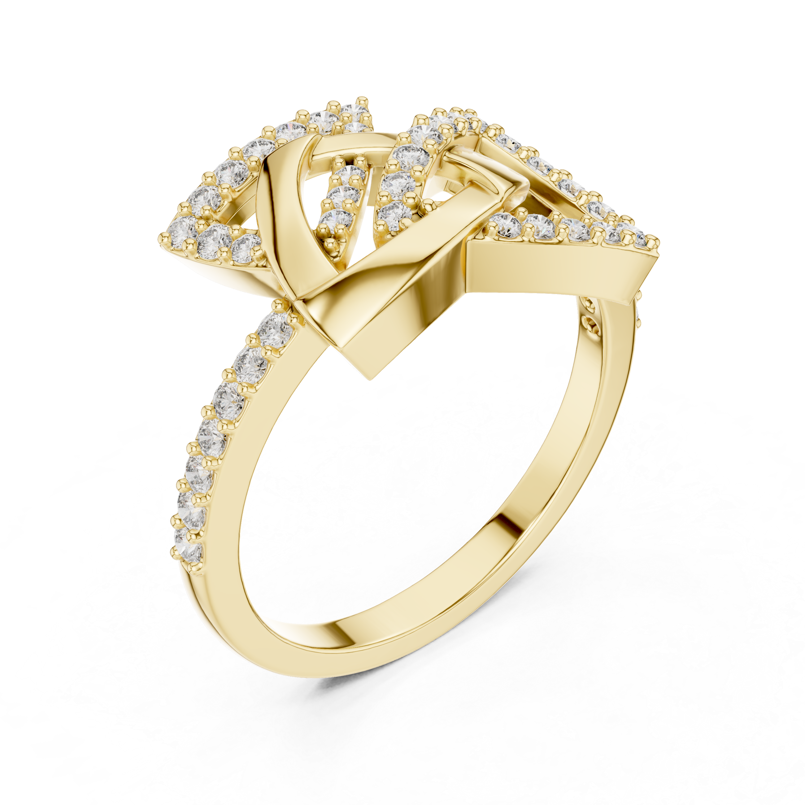 Spiral Bloom Diamond Ring