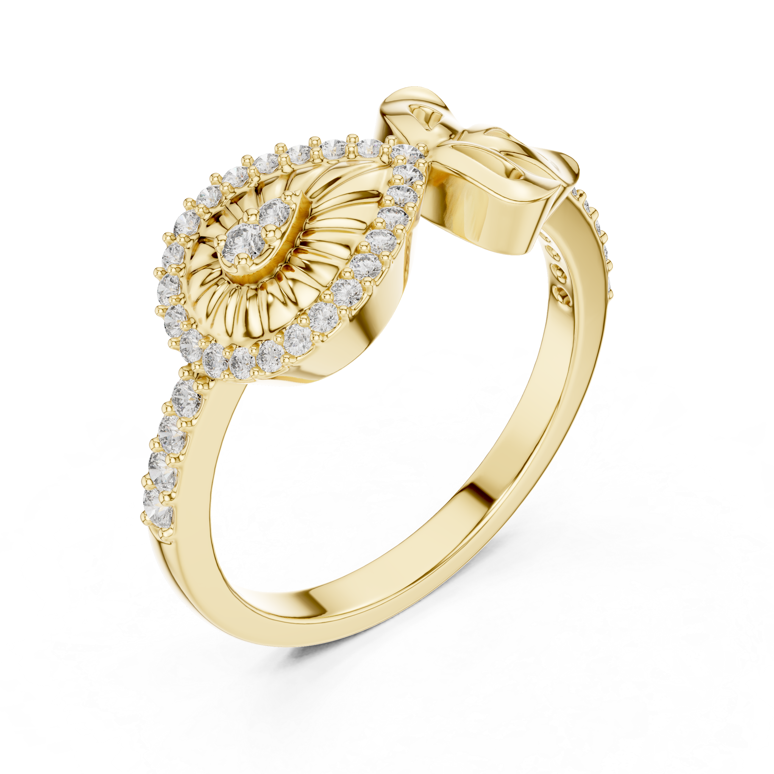 Teardrop Halo Diamond Ring