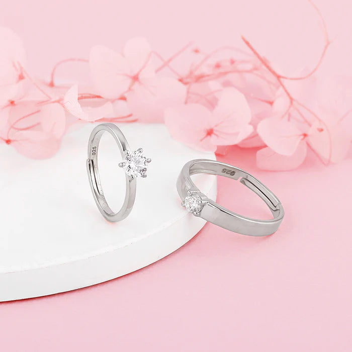 Silver Minimal Couple Rings